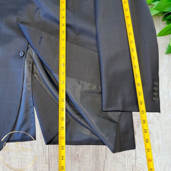 BILL BLASS Mens Blazer Sport Coat 3 Button Jacket 50L Blue Navy 100% WOOL Suits - Picture 7 of 10